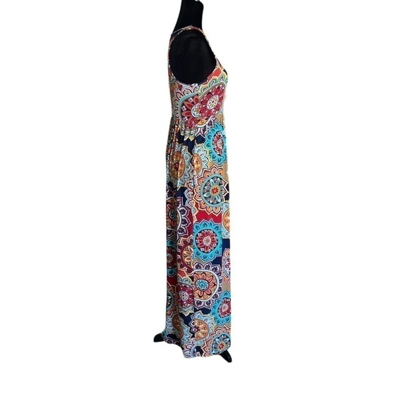 Sleeveless Racerback Loose Maxi Dresses Casual Long Dresses with Pockets Sz S - Picture 3 of 10